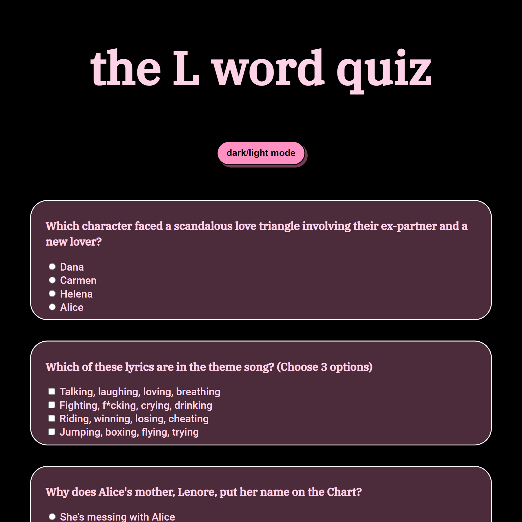 the l word quiz